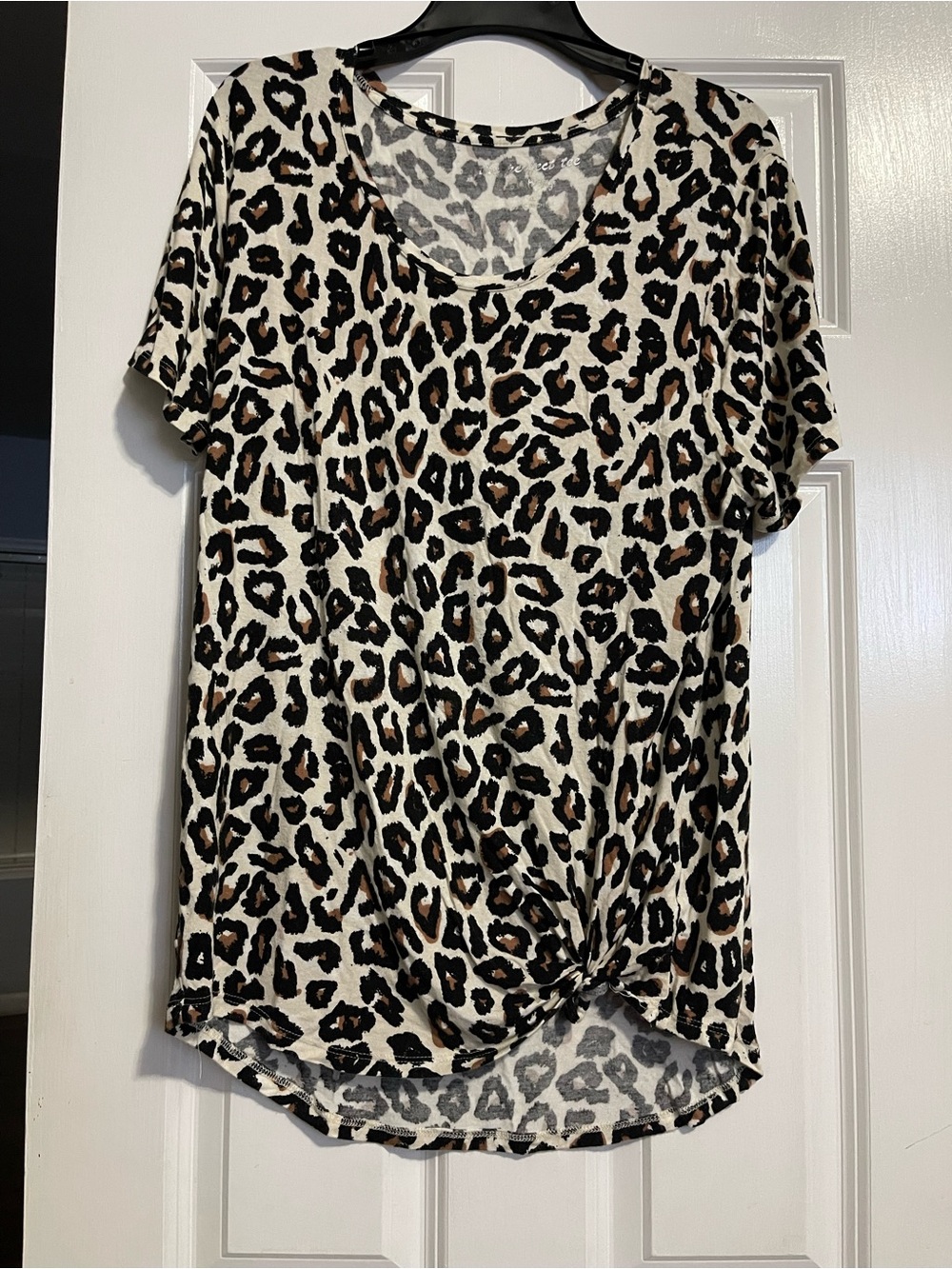 American Vintage Leopard Print Short Sleeve Tee - White/Tan/Black